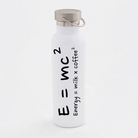 Термобутылка "Формула энергии" с металлической крышкой и ручкой 