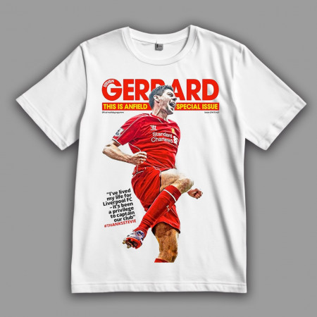 Футболка Стивен Джеррард на обложке официальной программы матча «Ливерпуля»