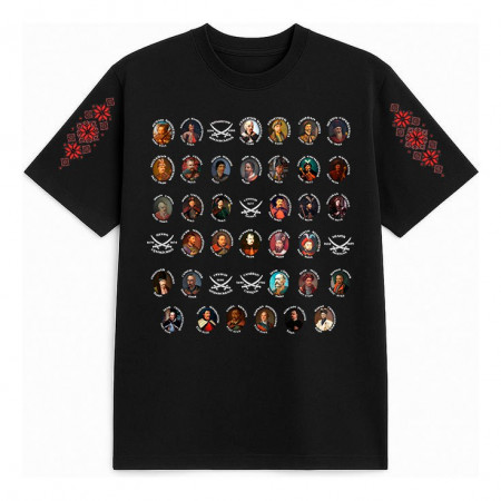 Футболка Все гетьманы Украины с принтом вышивки на рукавах