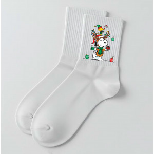Шкарпетки з принтом Різдвяні Снупи та Вудсток