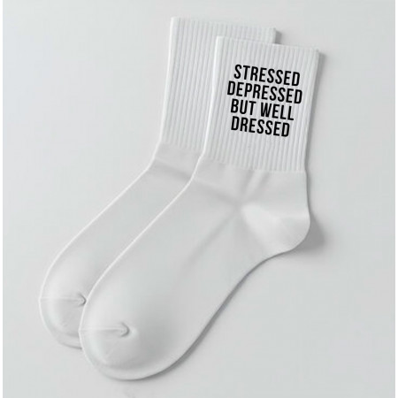 Носки с принтом Stressed, depressed, but well dressed