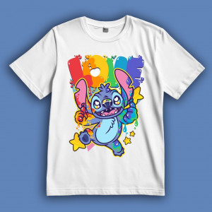 Футболка Лило и Стич. Разноцветная любовь