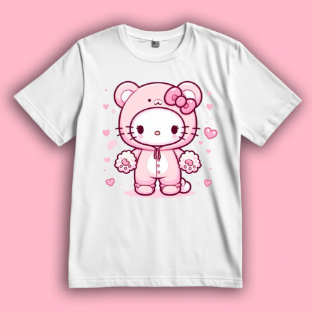 Футболка Hello Kitty (Хелло Китти) в розовом костюме медвежонка Care Bear