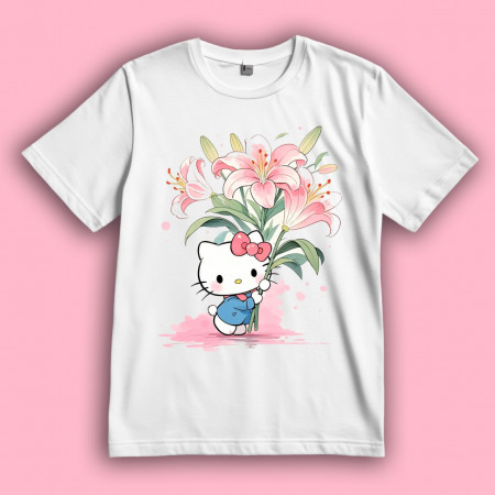 Футболка Hello Kitty (Хелло Китти) с букетиком лилий