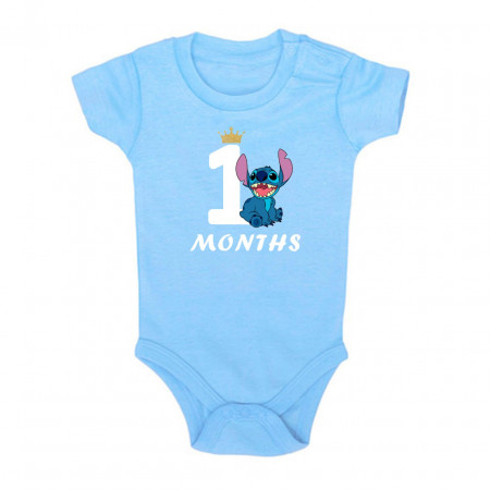 Детское боди для мальчика со Стичем и надписью один месяц