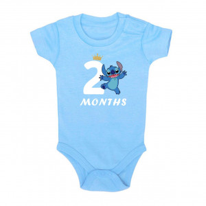 Детское боди для мальчика со Стичем и надписью два месяца