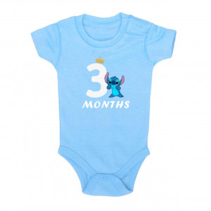 Дитячий боді для хлопчика зі Стичем та написом три місяці