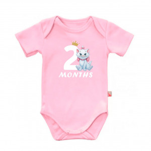 Дитячий боді для дівчинки з кішечкою Марі та написом два місяці