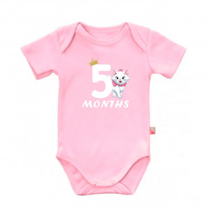 Дитячий боді для дівчинки з кішечкою Марі та написом п'ять місяців