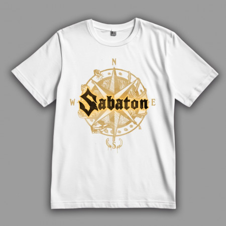 Футболка логотип Sabaton на фоне розы ветров