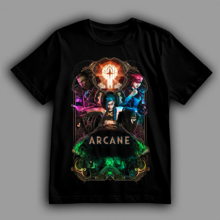 Футболка Arcane: League of Legends. Jinx, Vi and Silco