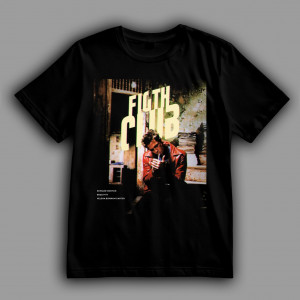 Футболка The Fight Club. Тайлер Дерден на ступенях здания с сигаретой