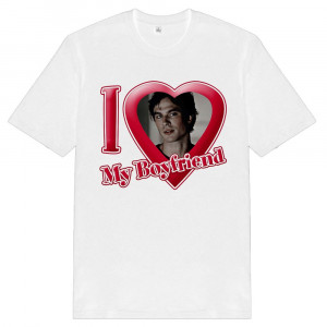 Футболка Дневники вампира. Я люблю своего парня,  Деймона Сальваторе 