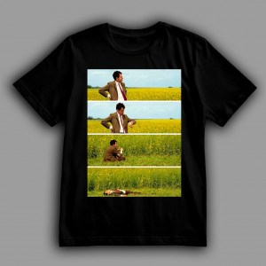 Футболка Містер Бін на відпочинку. Очікування автобуса десь у сільській місцевості Франції