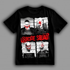 Футболка Загін самогубців: Джокер, Харлі Квін, Діабло, Дедшот