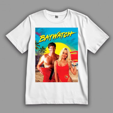 Футболка Спасатели Малибу. Дэвид Хассельхофф (Митч Бьюкеннон) и Памела Андерсон (Си-Джей Паркер)