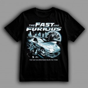 Футболка Тhe fast and the furious. Тhey say an open road helps you think