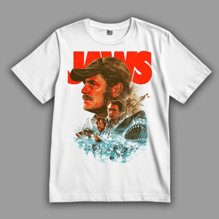 Футболка Челюсти. Полицейский Мартин Броуди, океанограф Мэтт Хупер и охотник на акул Квинт