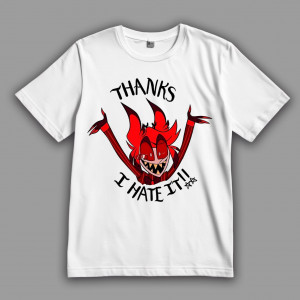 Футболка Отель Хазбин. Аластор. Спасибо, я ненавижу это!