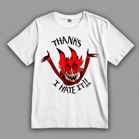 Футболка Отель Хазбин. Аластор. Спасибо, я ненавижу это!