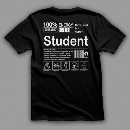 Футболка с принтом на спину для студента