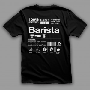 Футболка з принтом на спину для баристи