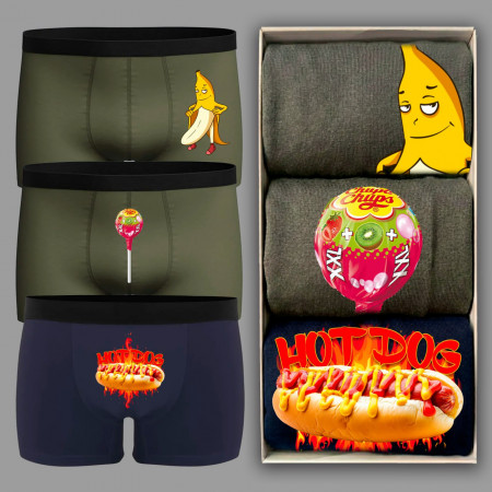 Набор мужских трусов (3 шт.) "Съедобный эротический"