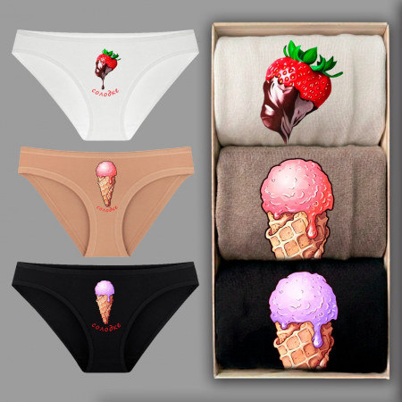 Набор женских трусиков бикикни (3 шт) "Сладкое"