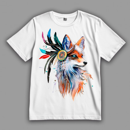 Футболка Лис в перьях