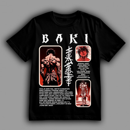 Футболка сюжет и история аниме "Боец Баки"