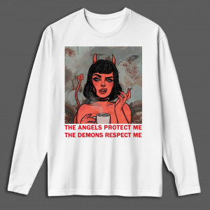 Лонгслив The angels protect me the demons respect me