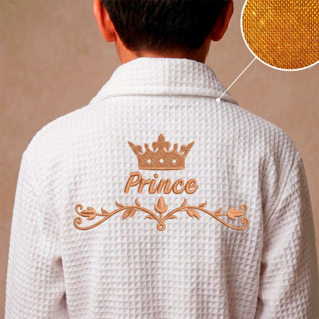 Халат с вышивкой Prince (вафля) 