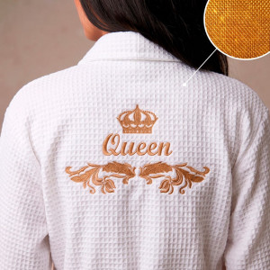 Халат вафельный с вышивкой Queen