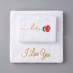 Набір вишитих рушників «I Love You & Rose Love»