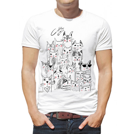 Мужская футболка Cutie Cats из хлопка