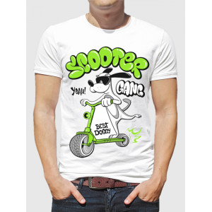 Мужская футболка Dog on a Scooter (собака на скутере) Мужская футболка Dog on a Scooter (собака на скутере)