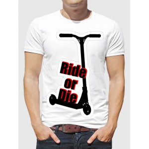 Мужская футболка Ride or die (арт с самокатом)