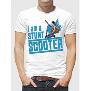 Мужская футболка I am a stunt scooter Blue art самокат Мужская футболка I am a stunt scooter Blue art самокат