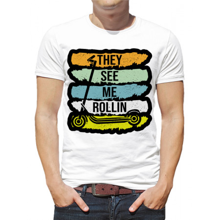 Мужская футболка They see me rollin из хлопка