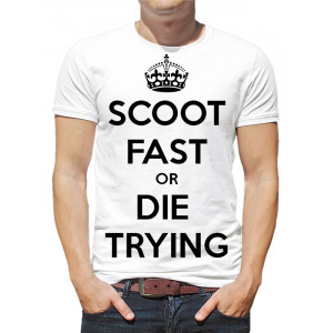 Мужская футболка Scoot fast or die trying Мужская футболка Scoot fast or die trying