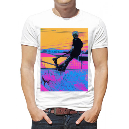 Мужская футболка Scooter-riding Posters из хлопка