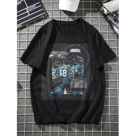 Футболка Хоккей, Sharks San Jose из хлопка