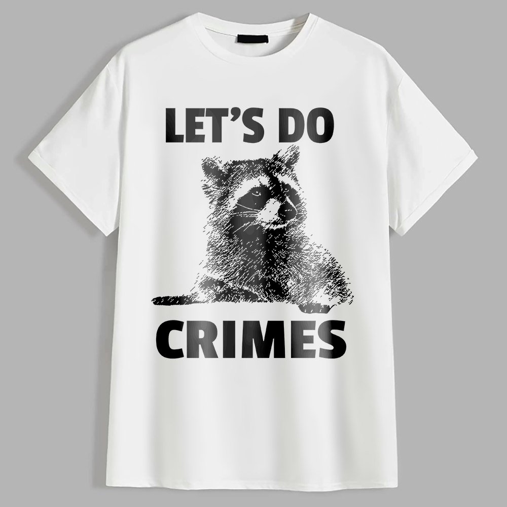 PG08018 Чоловіча футболка Енот Let`s do crimes - Зображення 1