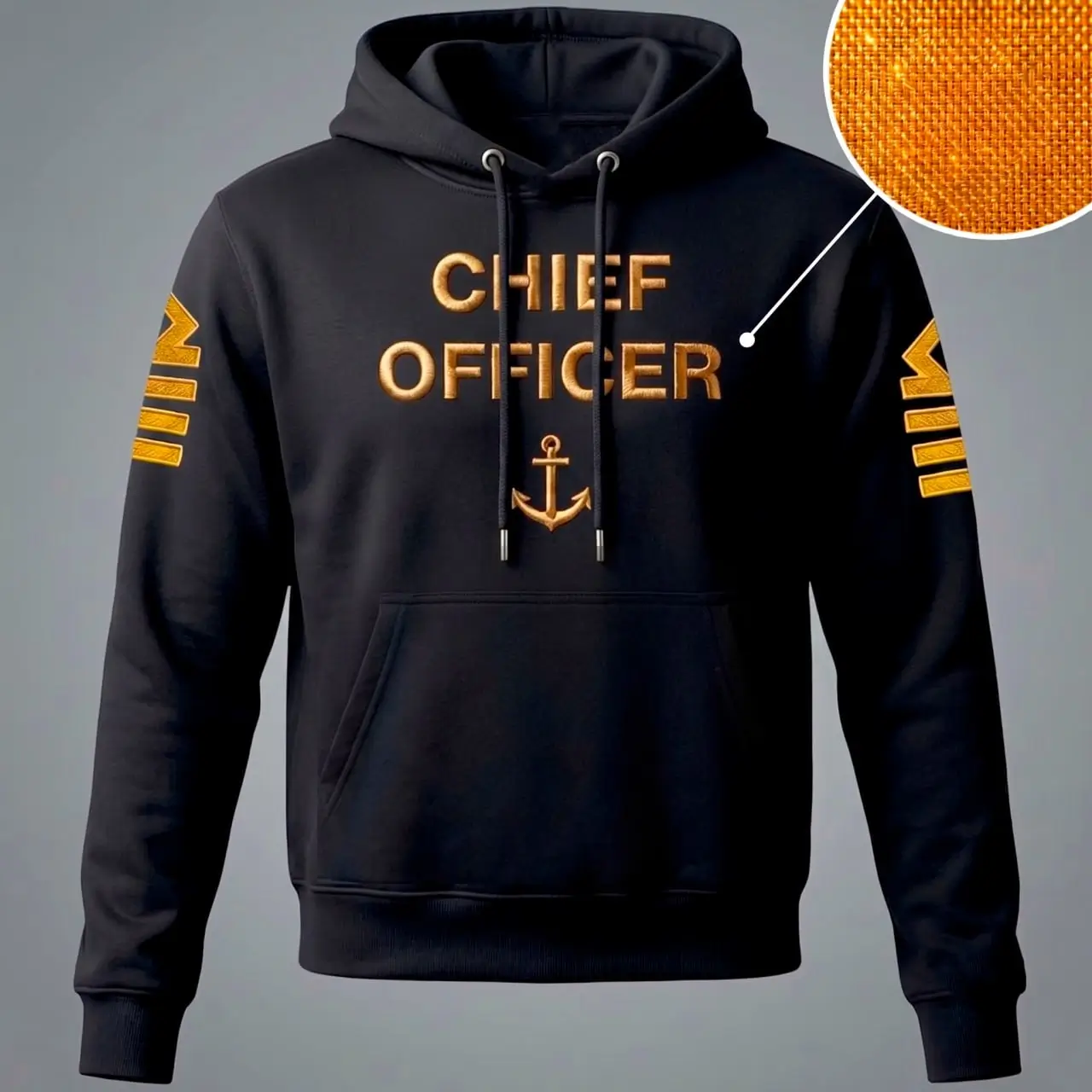 PG07376-h-stich Худі з вишивкою Chief Officer - Зображення 1