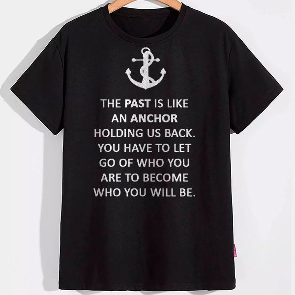 PG09003 Чоловіча футболка Напис The past is like - Зображення 1