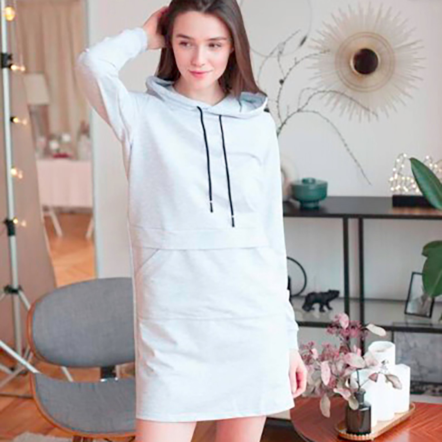 dress Сукня худі сіра - Зображення 1