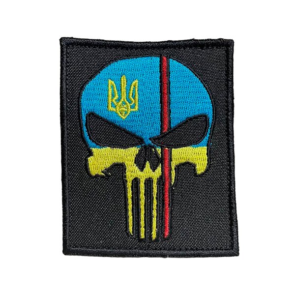 tp61 Шеврон 61 Череп з червоною смугою - Зображення 1